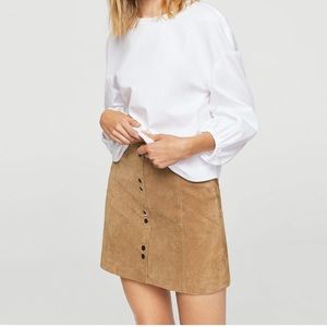 🌟SALE 🌟Mango snap real suede leather skirt sz L
